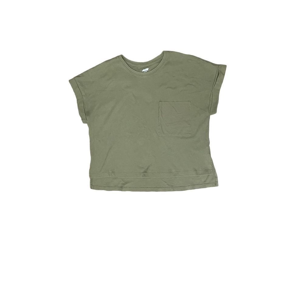 AVIA Rolled Cuff Short Sleeve Sweatshirt Tee Green M‎